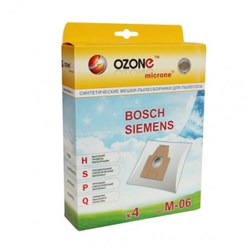 Набор пылесборников из микроволокна Ozone microne M-06 4шт для пылесосов Bosch OZONEM06 - фото 11279