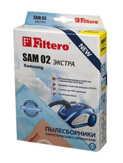 Мешки-пылесборники Filtero SAM 02 ЭКСТРА, 4 шт, синтетические SAM02EXTRA - фото 4579