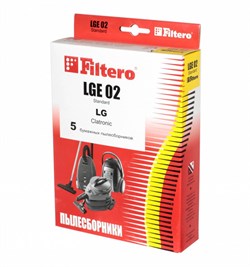 Мешки-пылесборники Filtero LGE 02 Standard, 5 шт, бумажные для LG, Clatronic, Rolsen LGE02S - фото 5339