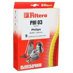 Мешки-пылесборники Filtero PHI 03 Standard, 5 шт, бумажные для Philips PHI03S - фото 5344