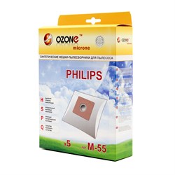 Пылесборники синтетические OZONE microne M-55 (5 шт.) для пылесосов PHILIPS  PowerLife OZONEM55 - фото 9930